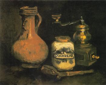 Still Life with a Bearded-Man Jar and Coffee Mill